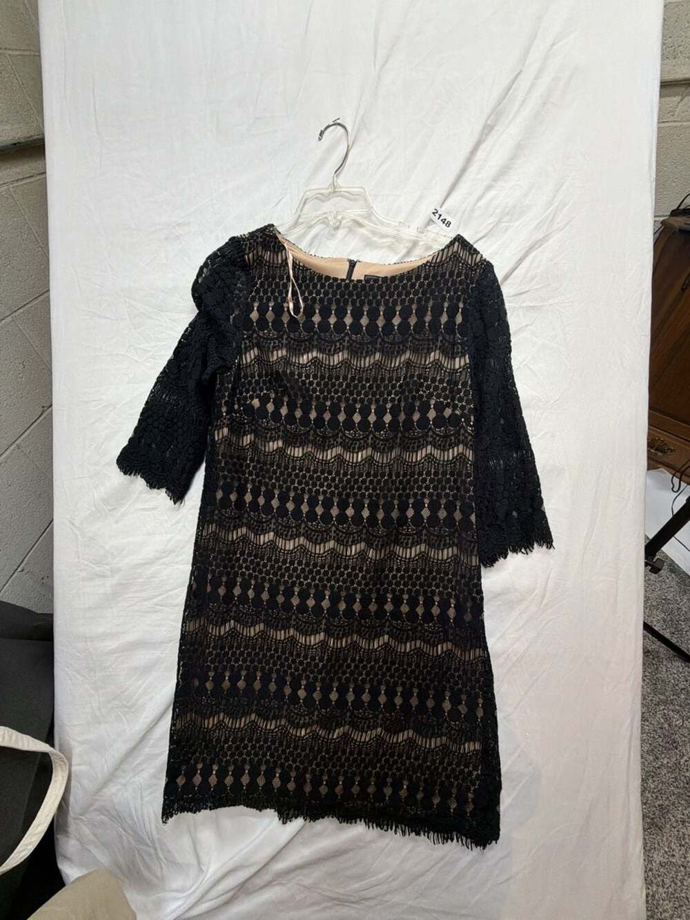 Jessica Howard Dress Size 12 Black Lace Shift Mini